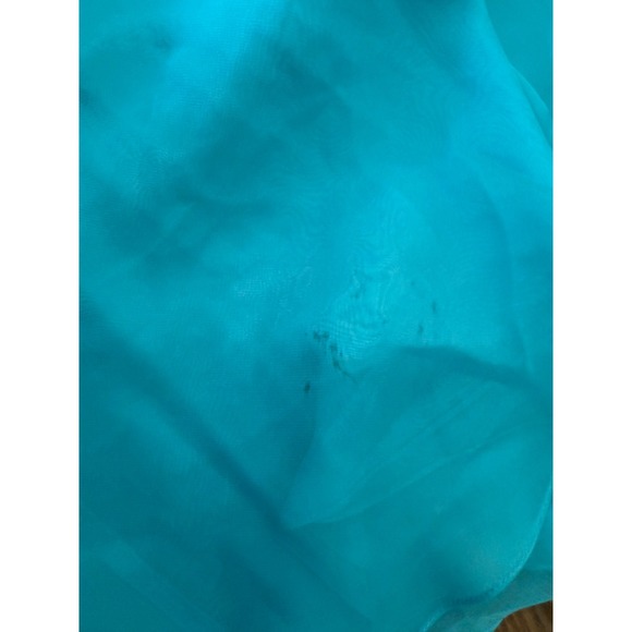 Sherri Hill Size 0 Blue Beaded Strapless Formal Gown Prom Dress Ruched Gemstones - Picture 15 of 16